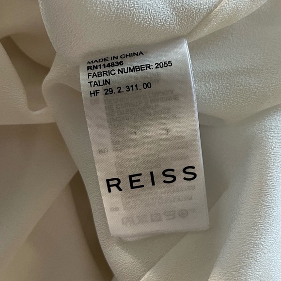 REISS | Luxury Crepe Talin Strappy-Back Fit & Flare Midi Dress in White | Size 8 - Picture 12 of 15